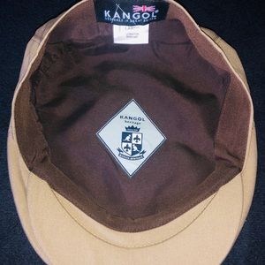 Tan Kangol newsboy cap